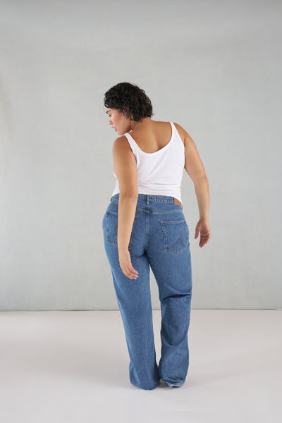 【AG X ESEELMI】Ethnic Jacquard Strap Denim Pants ESEELMI X ANGLAN] ETHNIC JACQUARD STRAP PANTS - ESEELMI에씰미